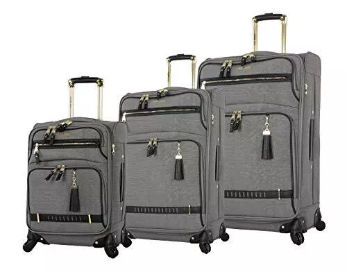 Steve Madden Designer Luggage Collection - 3 Piece Softside Spinner Suitcase Set 3