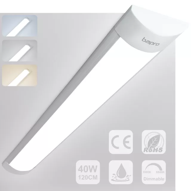 4FT 120cm LED Slim Ceiling Batten Tube Light Dimmable  Linear Fluro Fluorescent