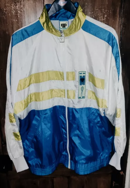 VINTAGE SPORTSWEAR 80's/90's HUMMEL TENNIS SHELL SUIT TRACKSUIT JACKET S SMALL