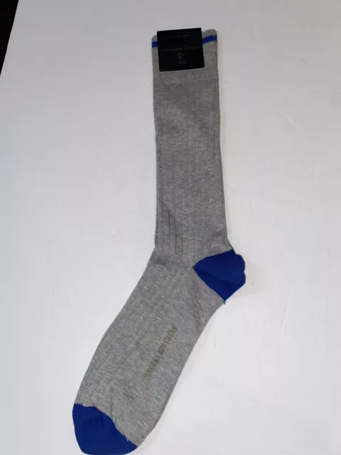 Brooks Brothers mens Gray W/ Blue socks