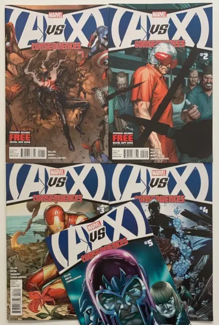 A Vs X Consequences #1 bis #5 komplette Serie (Marvel 2012) Sehr guter Zustand & Neuwertig Ausgaben.