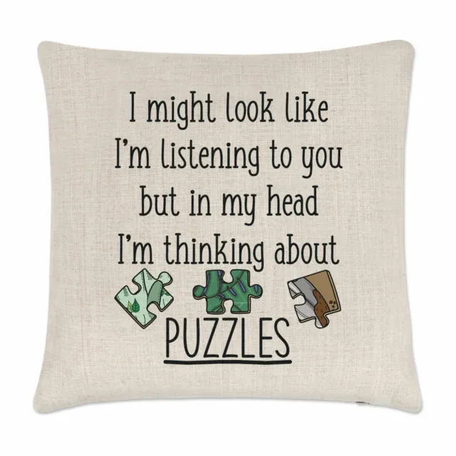I Might Look Like I'm Listening To You Puzzles Cushion Cover Pillow Jigsaw Lady