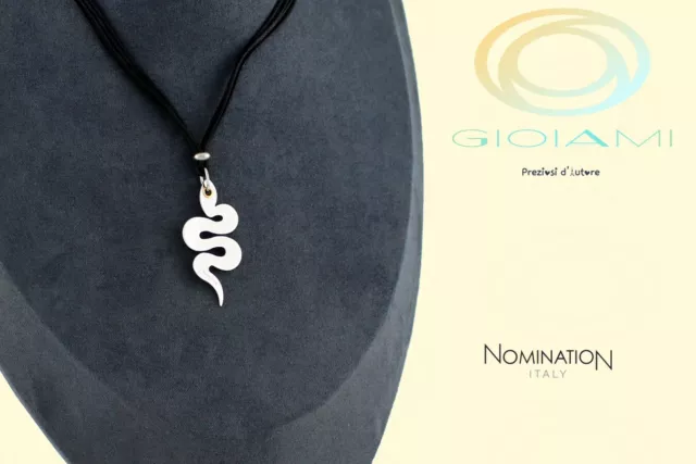 Collana Donna Nomination Ciondolo Serpente Acciaio E Oro 18K