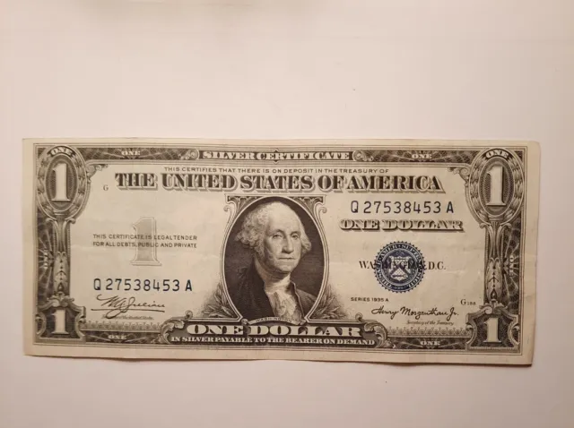 1935 A $1 One Dollar Silver Certificate Blue Seal-CRISP