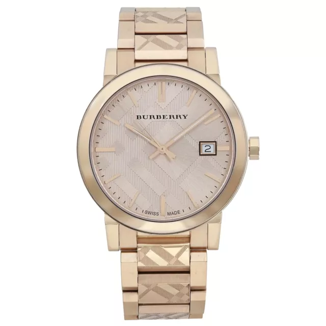 Burberry The City Gold Ion Plated Steel Gold Dial Quartz Unisex Watch BU9038