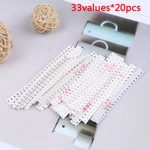 0805 SMD resistor kit assorted kit 1ohm-1M ohm 1% 33values x 20pcs=IJS..b