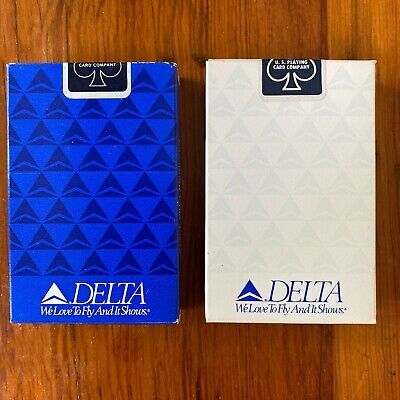Delta Airlines Playing Cards Two New SEALED Card Decks 2 Boxes Blue And White