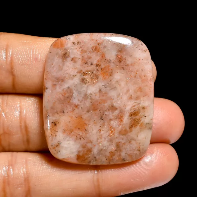 AAA 100% Natural Sunstone Radiant Shape Cabochon Loose Gemstone 60 Ct 36X30X6 mm