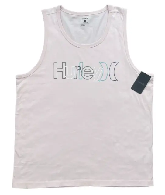 Hurley Men's Crossover Graphic Tank Top Soft Cotton Chalk Pink Size Extra Large