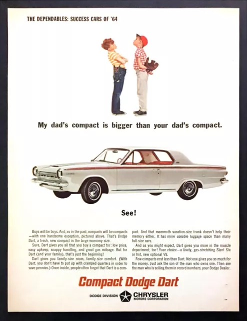 1964 Dodge Dart 2-door Hardtop photo "Large Economy Size" vintage print ad