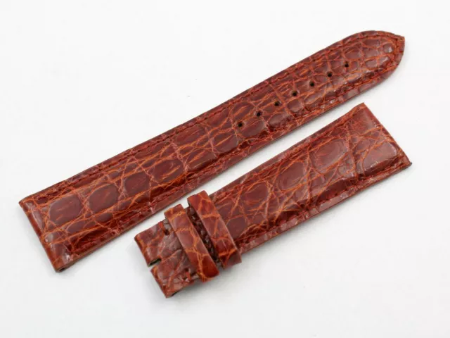 Sangle Montres Vrai Crocodile Bracelet 22mm Marron Made IN Italy Neuf Band