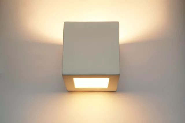 Ceramica Applique da Parete Lampada Colorabile Luce Pavimento Quadrat Bianco
