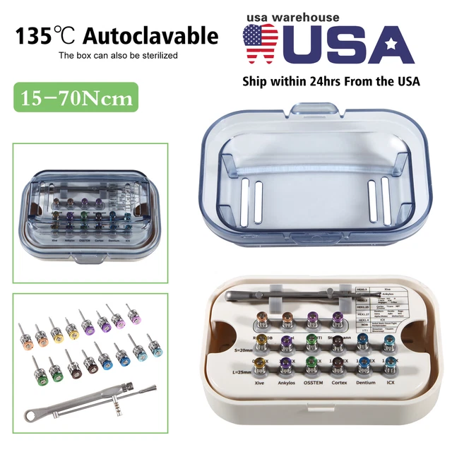 DENTAL IMPLANT SURGICAL Drill Kit Drills Drivers Ratchet Dental