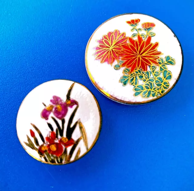 Vintage Hand Painted Satsuma Porcelain  Buttons