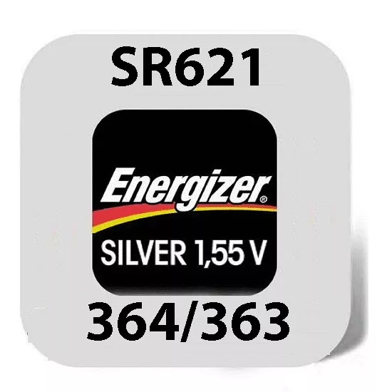 3 x Energizer 364 / 363 Uhrenbatterien 1,55 V SR621SW SR621W AG1 Knopfzelle