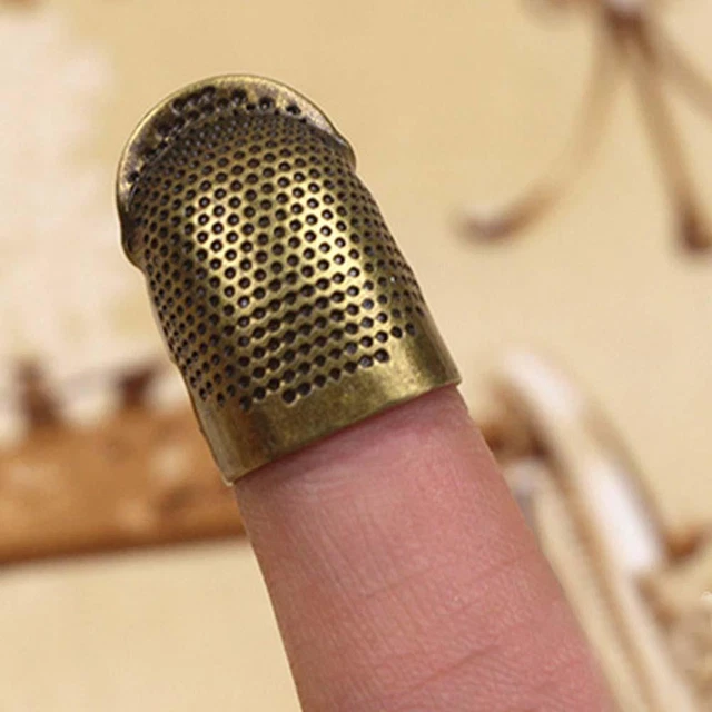 Protector de dedos retro hágalo usted mismo para coser a mano metal. Anillo J3V7 B7M7