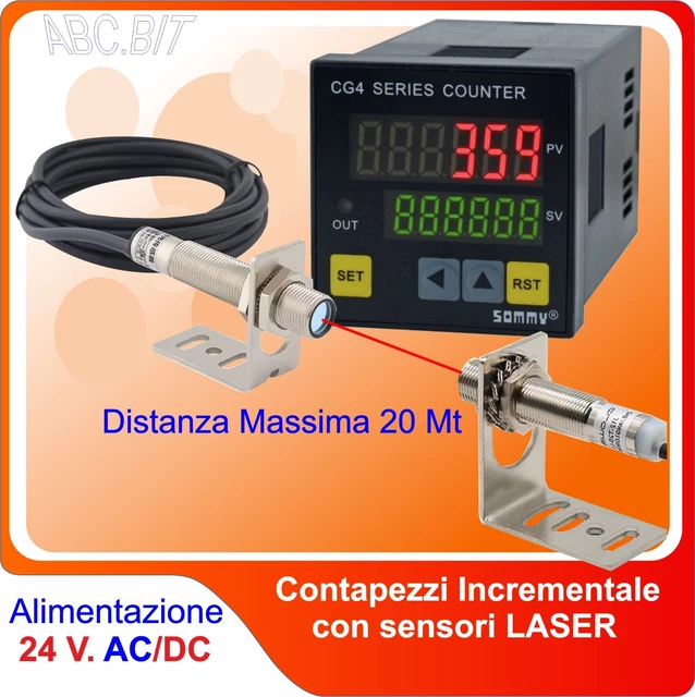 Conta pezzi contatore contapezzi 24 V DC/AC