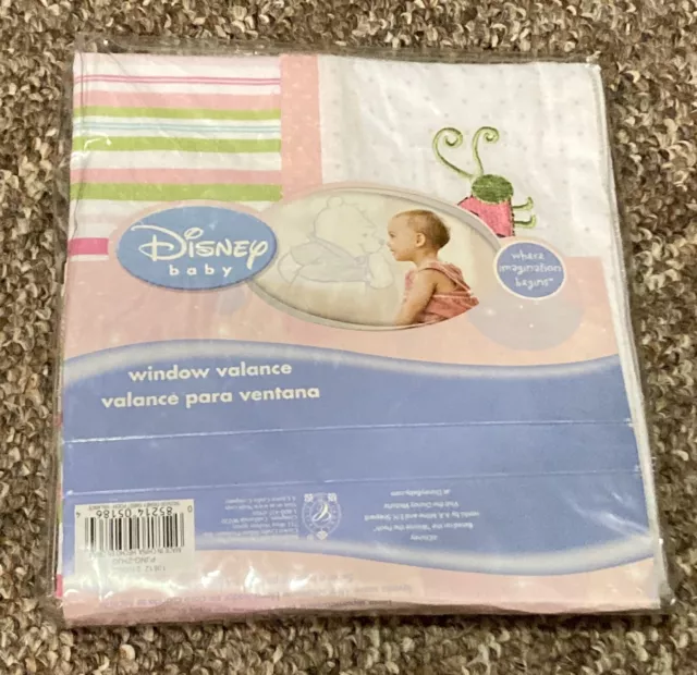 Disney Baby SWEET POOH Decorative Baby Nursery Window Valance--Girl/Pink/Ladybug