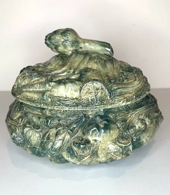 Vintage Italian Dal Pra Majolica Artichoke Vegetable Sculpted Soup Tureen Bowl