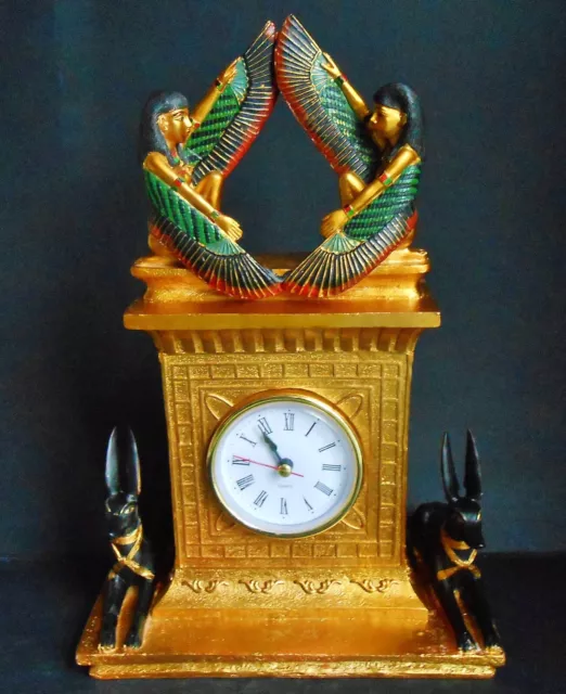 Stunning Eygptian Mantel Clock ~ Keeps Perfect Time