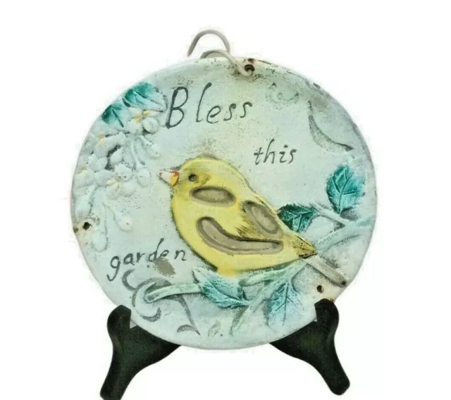 Bless This Garden Outdoor Hanging Sign 6" x 6"