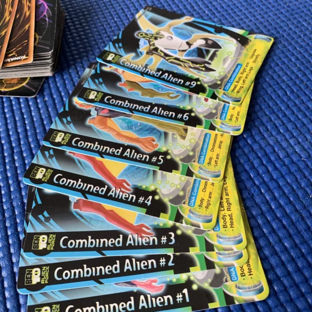 7- DIFFERENT BEN 10 ALIEN FORCE  lot of COMBINED ALIEN trading cards