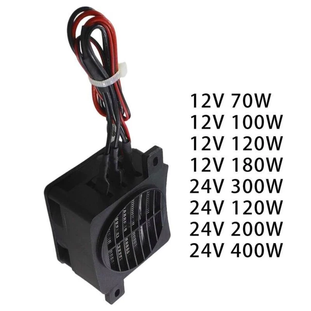 ADJUSTABLE THERMOSTAT HEATING Fan 12V/24V PTC Element Heater for