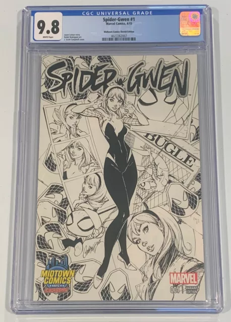 Spider-Gwen #1 Cgc 9.8 J Scott Campbell Midtown Sketch Variant 2015 First Series