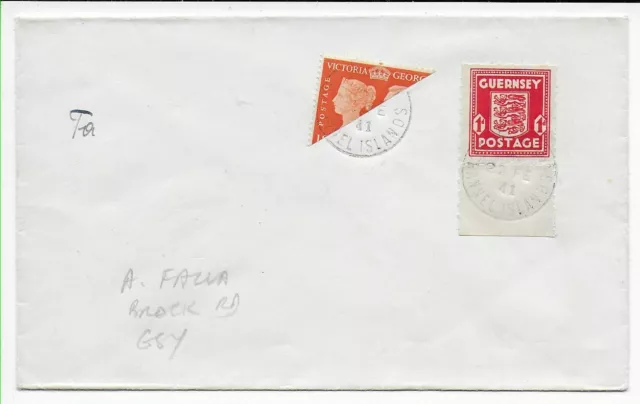 Besetzungsausgaben Guernsey - Mi.-Nr. II + 2 auf Brief