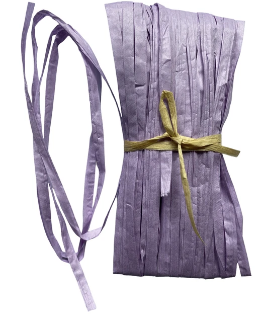 Cinta de papel Raffia para regalos decoración libro de recortes hágalo usted mismo artesanía lila rosa 1m 20m