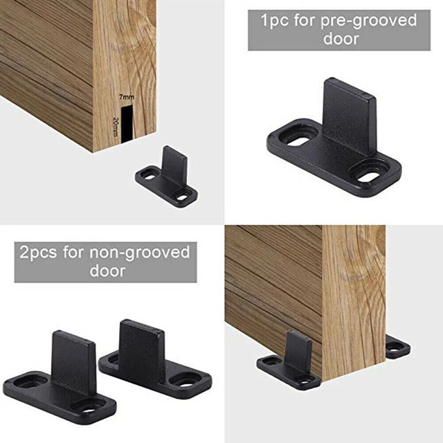 2 Pc X Barn Door Guides Adjustable Stay Roller For Bottom Sliding Door Lot 10