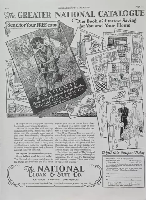1927 National Cloak & Suit Co. Vintage Print Ad 1920s Greater National Catalogue