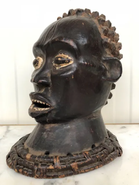Tribal art Ekoi Nigeria Mask / Head / Carving