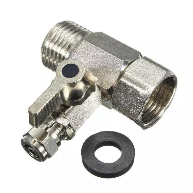 RO 1/2" to 3/8'' Feed Water Adapter with Shut-off Ball Valve Tap Tee Connector