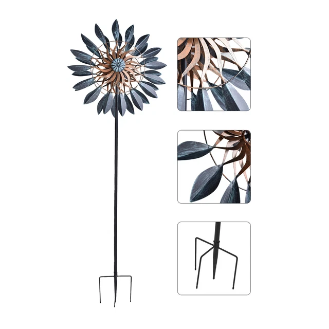 Piquet de jardin en forme de moulin à vent, 47 cm, lot de 3, pour terrasse et jardin