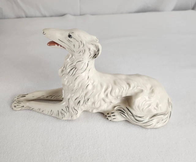 Vintage Holland Mold Borzoi Russian Wolfhound Ceramic Figurine Marked B54 1970