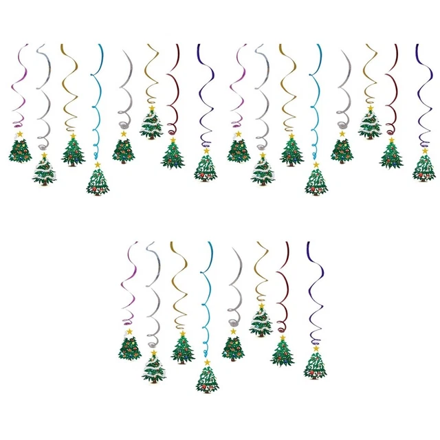6 stücke Kreative Wimpel Hängende Spirale Anhänger Weihnachten Party Banner