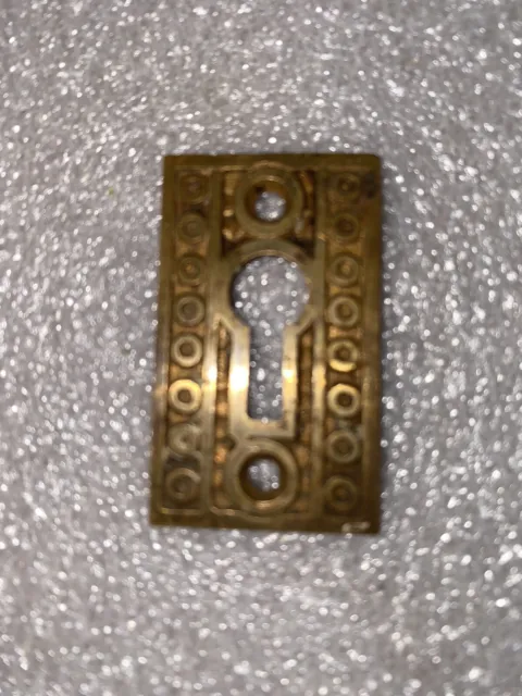 Antique Norwalk  Brass EastLake Design KeyHole Cover Escutcheon