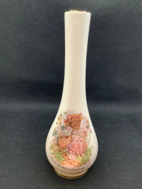Vintage Crown Devon FIeldings Bud vase  With Mouse and Quote