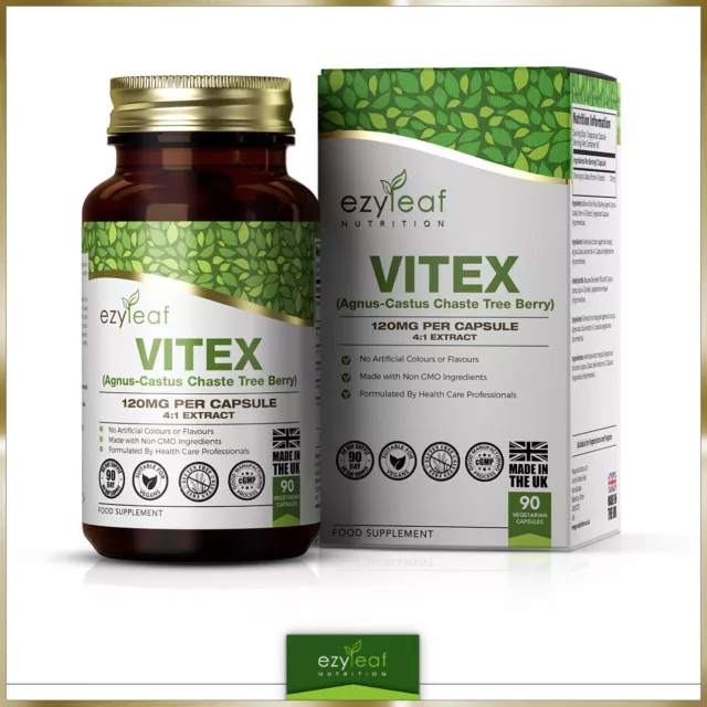 Vitex Fruit 120mg Capsules 4:1 Extract Concentrate | Agnus Castus Chasteberry