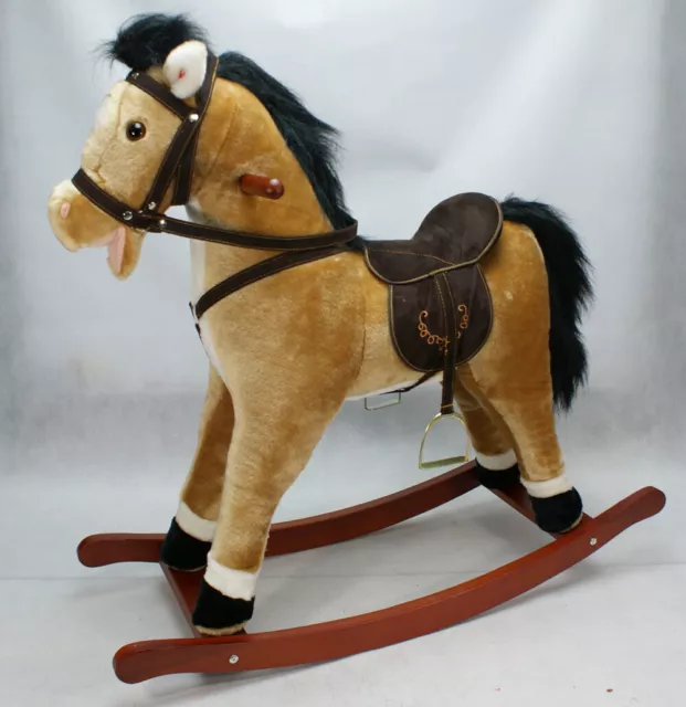 CAVALLO A DONDOLO GRANDE IN LEGNO altezza 85 cm GIOCO BAMBINI GIOCATTOLO ODG849