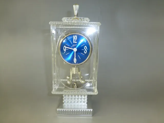 Vintage Lucite Anniversary Carriage Pendulum Shelf/Mantle German Clock Serviced