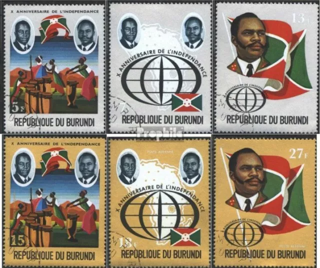 Burundi 869A-874A (kompl.Ausg.) gestempelt 1972 10. Jahrestag der Unabhängigkeit