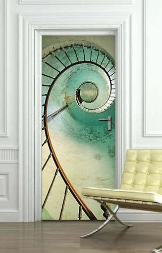 Decoración Adhesivo Puerta Vórtice Emerald Pegatinas Lavable PVC Varios Tamaños