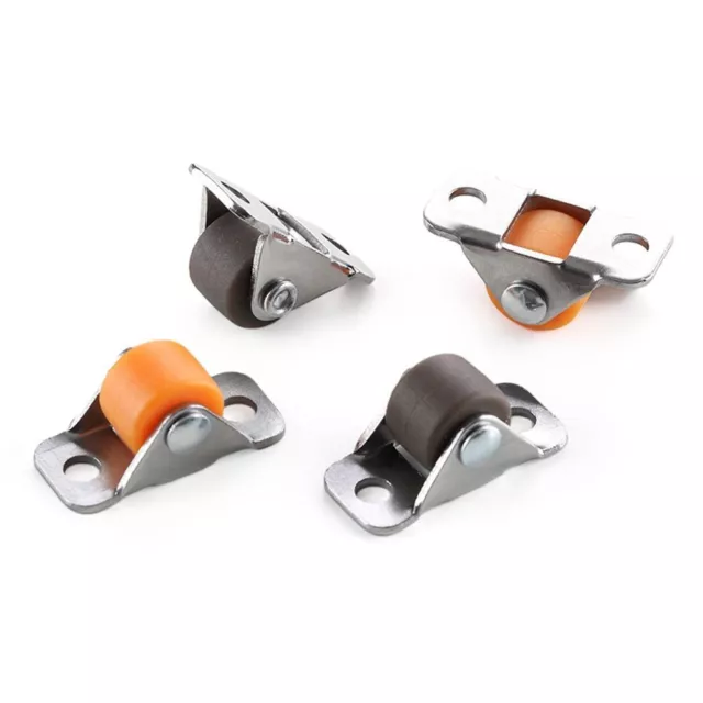 Orange Straight Wheel Rubber Directional Casters Self Adhesive Caster