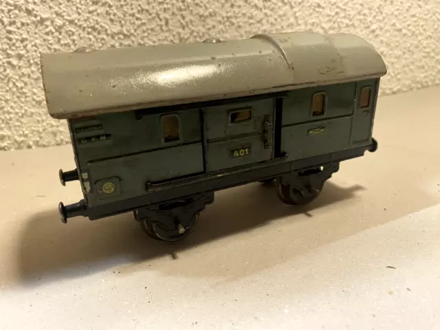 Fleischmann 401 Spur 0 Gepäckwagen GFN Made in U.S. Zone um 1952 #