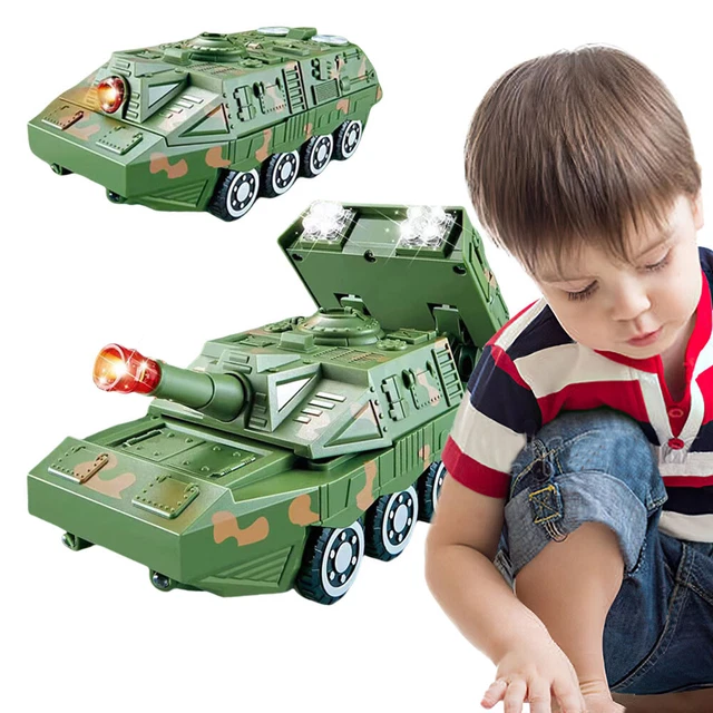 A DEFORMATION ROBOT Car Toy with Light Music Christmas Birthday Gift