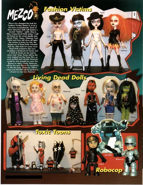 2004 Action Figures Toy PRINT AD ART - MEZCO LIVING DEAD DOLLS - FASHION VICTIMS