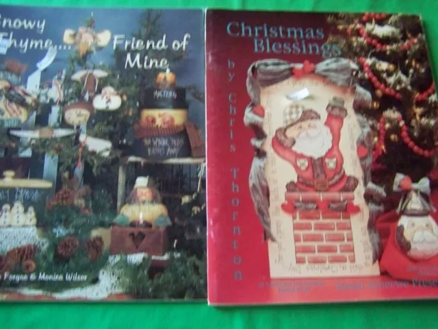 Paint Book Lot Of 2 Christmas Thornton 1993 Forgac Wilson Snowy Thyme Scheewe