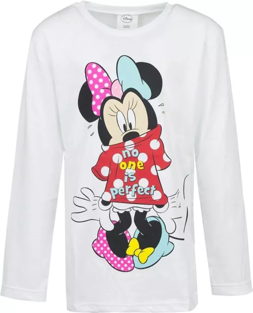 Tshirt Maglietta MINNIE Maniche Lunghe Bimba Bianca Taglie 4-8 anni Sfiziosa®